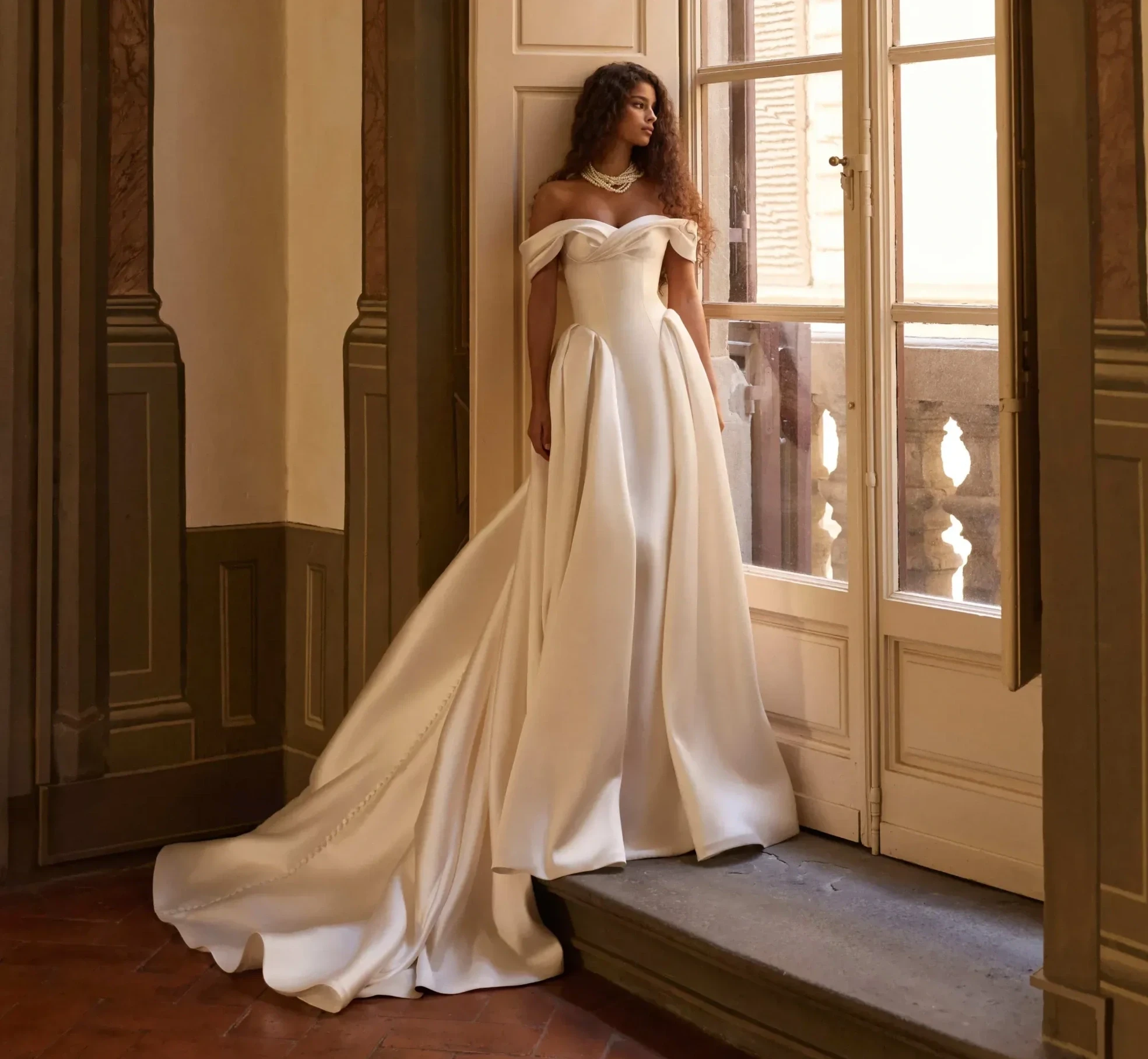 Model wearing a Milla Nova Bridal Gown