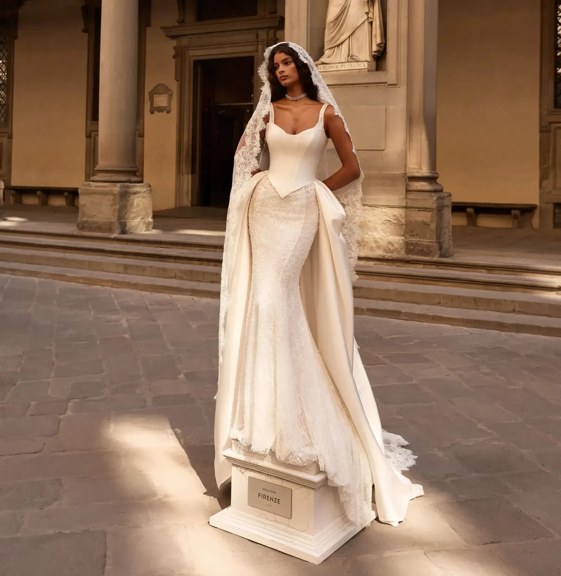 Model wearing a Milla Nova Bridal Gown