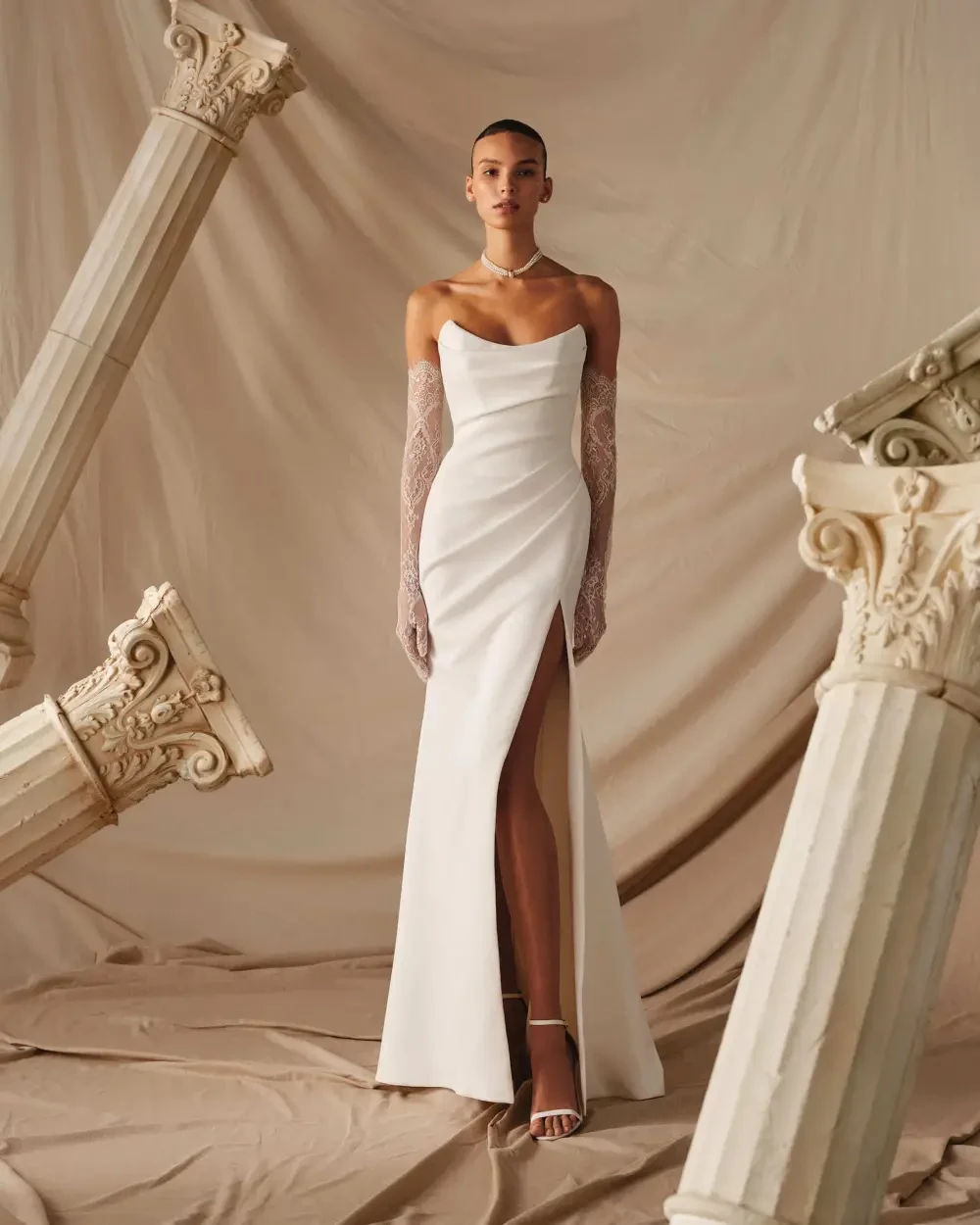 Milla Nova Medici modern fitted wedding dress in Boston