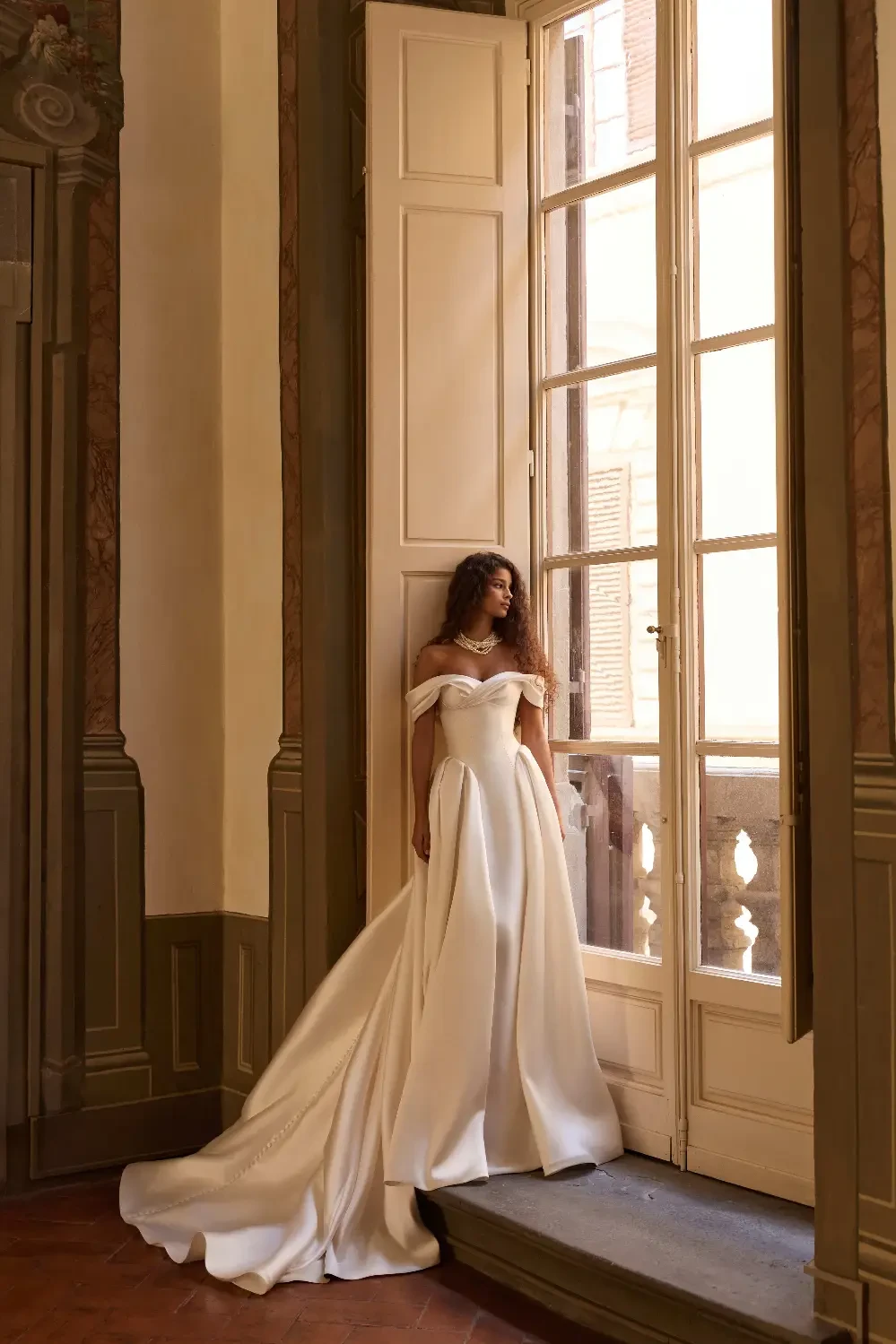 Milla Nova Yanina Mikado A-line wedding dress in Boston