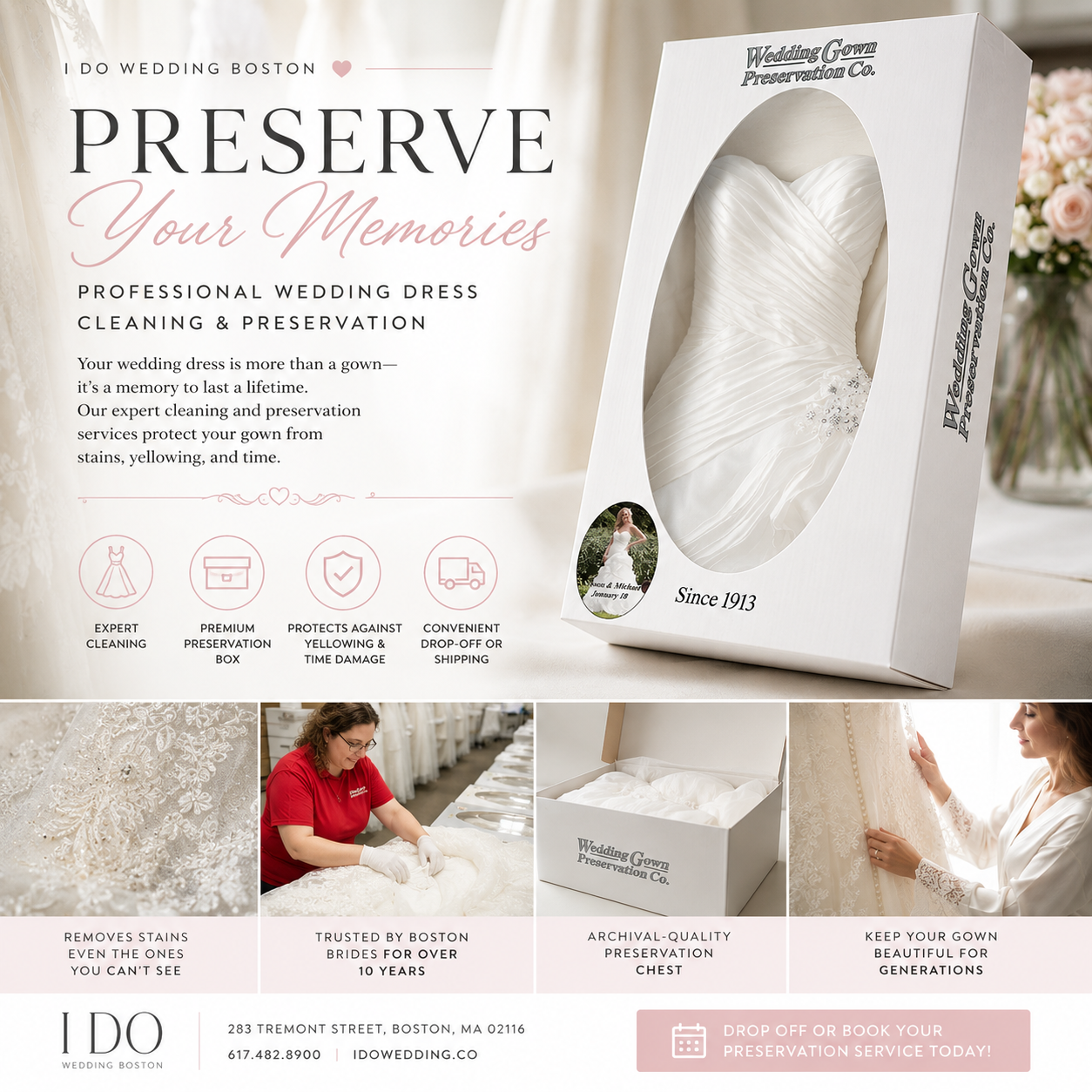 Wedding dress preservation and cleaning