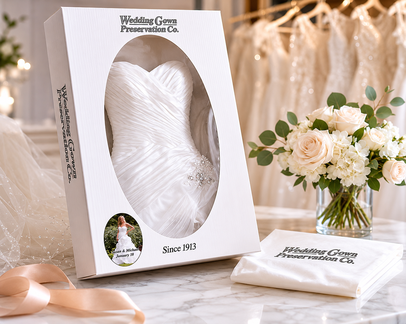 Wedding Dress Preservation in Boston (2026 Guide). Desktop Image